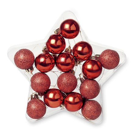 Lot De 15 Boules De Noël Rouges - 6 Cm De Diamètre - Avec Ficelle Pour Suspendre - Décorations Sapin Et Intérieur