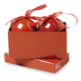 2 boules de Noël dans boîte en Rougerouge