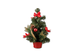 Arbre de Noël synthétique dans un pot a fleurs