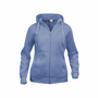 Basic hoody full zip ladies Bleubleu clair
