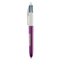 Bic® 4 colours shine Au choixblanc/violet métalli