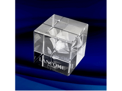 Bloc cubique gravure laser interne personnalisée