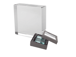 Grand bloc en verre gravé