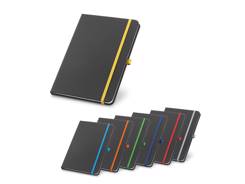 Carnet noir élastique coloré personnalisé