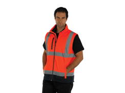 Bodywarmer hi-vis softshell