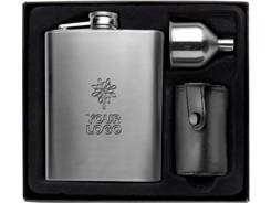 Boîte cadeau avec une flasque