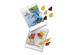 Bonbons champignons roses publicitaires