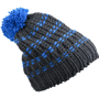 Bonnet personnalisé tricot à pompom Au choixgraphite/bleu
