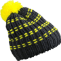 Bonnet personnalisé tricot à pompom Au choixgraphite/jaune