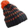 Bonnet personnalisé tricot à pompom Au choixgraphite/orange fonc