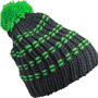Bonnet personnalisé tricot à pompom Au choixgraphite/vert