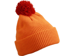 Bonnet personnalisé tricot avec revers et pompom