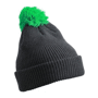 Bonnet personnalisé tricot avec revers et pompom Vertgraphite/vert/vert f