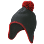 Bonnet publicitaire tricot à pompom Au choixnoir/rouge