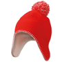 Bonnet publicitaire tricot à pompom Rougerouge/blanc cassé