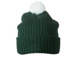 Bonnet publicitaire tricot avec revers et pompom