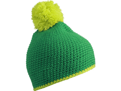 Bonnet publicitaire tricot crocheté à pompom