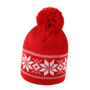 Bonnet publicitaire tricoté à pompon Au choixrouge/blanc