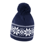 Bonnet publicitaire tricoté à pompon Bleubleu marine/blanc