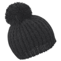 Bonnet trico doux pompon Noirnoir