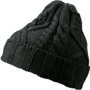 Bonnet tricot à revers avec torsades Noirnoir