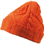 Bonnet tricot à revers avec torsades Au choixorange foncé