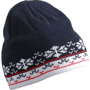 Bonnet tricot avec motifs nordiques Bleubleu marine/blanc/to