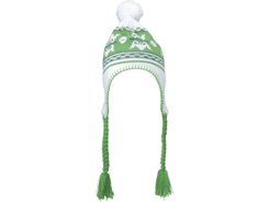 Bonnet tricot avec pompom et nattes