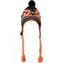 Bonnet tricot avec pompom et nattes Au choixnoir/orange