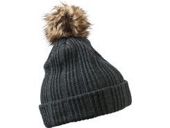 Bonnet tricot avec revers et pompom