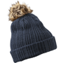Bonnet tricot avec revers et pompom Au choixbleu marine/naturel