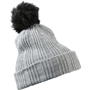 Bonnet tricot avec revers et pompom Grisgris clair mélangé/n