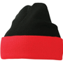 Bonnet tricot bicolor à revers Au choixnoir/rouge