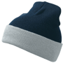 Bonnet tricot bicolor à revers Au choixbleu marine/gris
