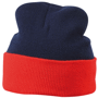 Bonnet tricot bicolor à revers Au choixbleu marine/rouge
