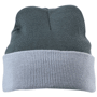 Bonnet tricot bicolor à revers Grisgris foncé/gris clai