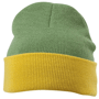 Bonnet tricot bicolor à revers Jauneolive/jaune doré