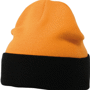 Bonnet tricot bicolor à revers Au choixorange/noir