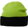 Bonnet tricot bicolor à revers Au choixvert citron/noir