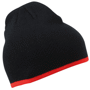 Bonnet tricot bicolor sans revers Au choixnoir/rouge