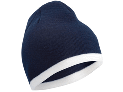 Bonnet tricot bicolor sans revers