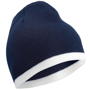Bonnet tricot bicolor sans revers Au choixbleu marine/blanc