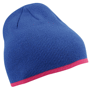 Bonnet tricot bicolor sans revers Au choixbleu royal/rose