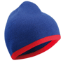 Bonnet tricot bicolor sans revers Au choixbleu royal/rouge