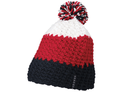 Bonnet tricot crocheté à pompom