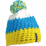 Bonnet tricot crocheté à pompom Au choixmulticolore