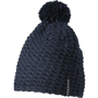 Bonnet tricot personnalisé crocheté à pompom Au choixbleu marine