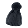 Bonnet tricoté à pompon Noirnoir