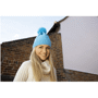 Bonnet tricoté à pompon Bleubleu ciel