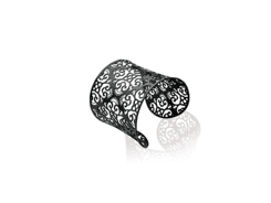 Bracelet acier jonc arabesques noires